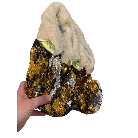 Christmas elf slippers festive w jingle bells holiday party Xmas spirit gold szL - Picture 4 of 8